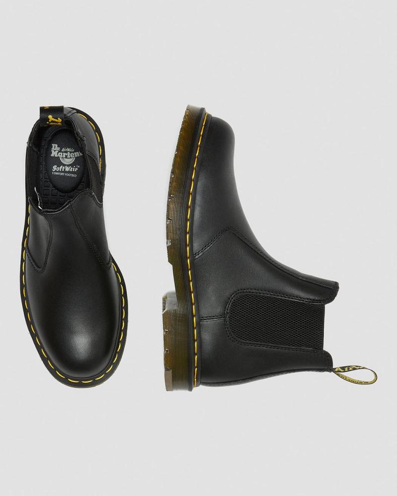 Black Men's Dr Martens 2976 Slip Resistant Leather Chelsea Boots | CA 487ZUT